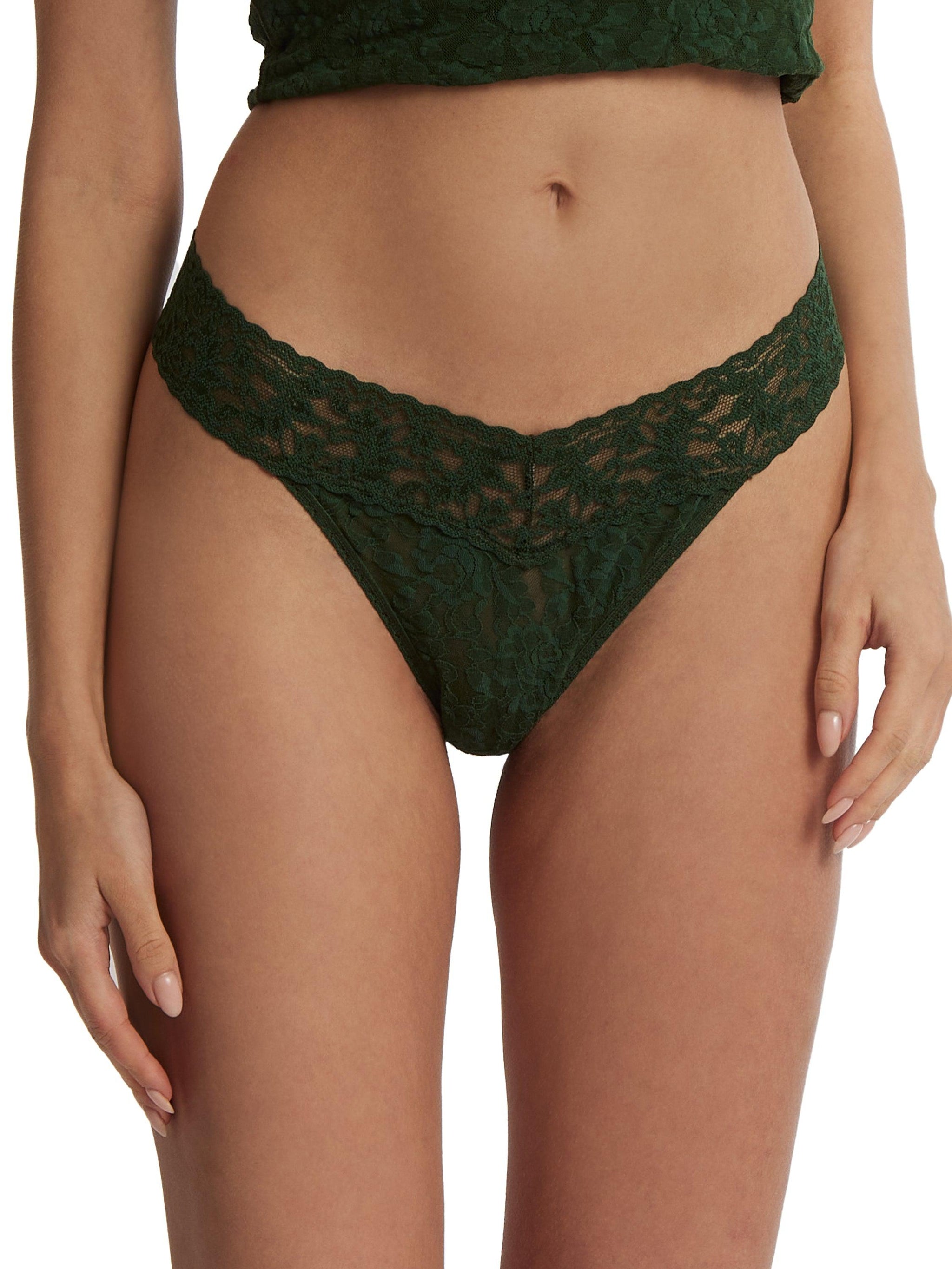 Signature Lace Original Rise Thong Vines Green Sale