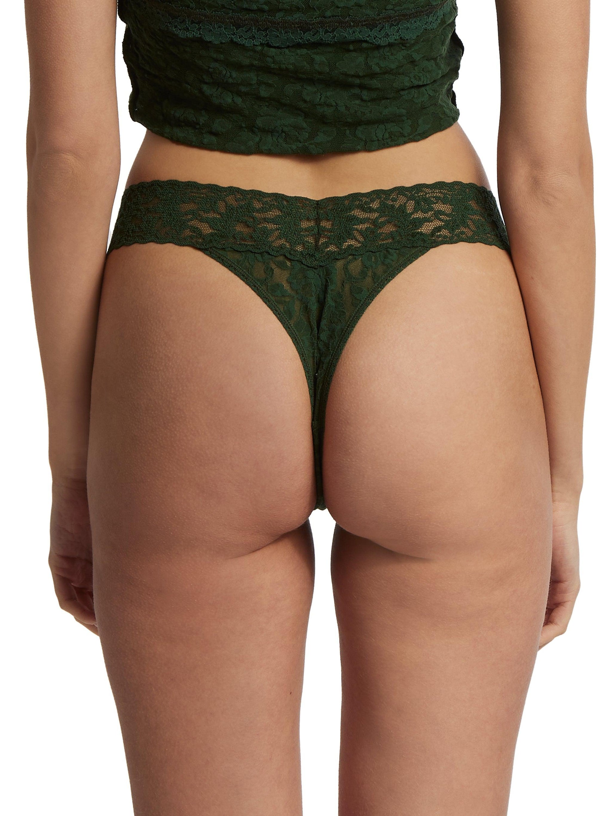 Signature Lace Original Rise Thong Vines Green Sale