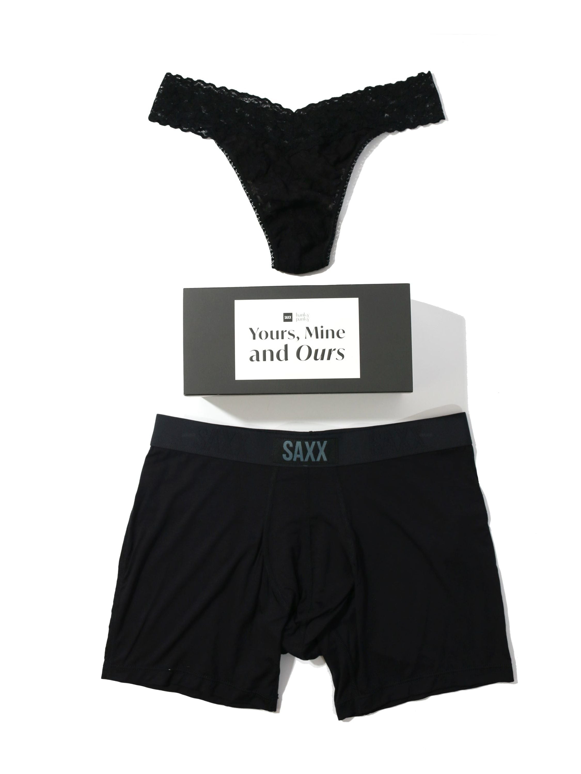 Signature Lace Original Rise Printed Thong and SAXX Drop Temp™ Cooling  Cotton Boxer Brief