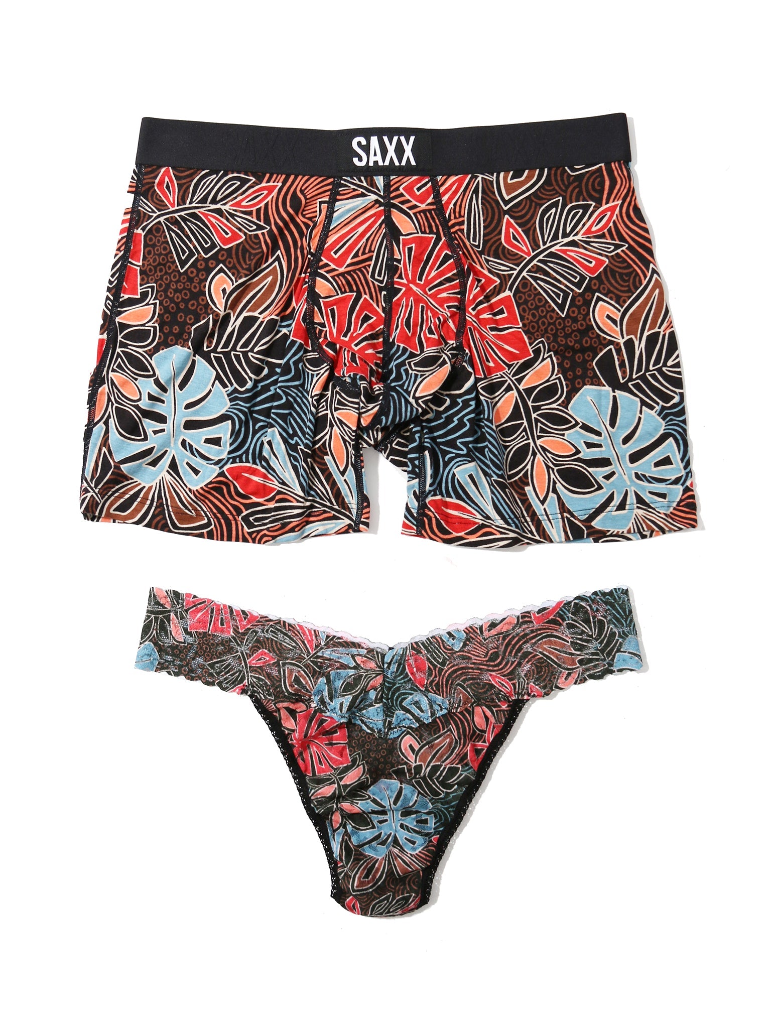 Signature Lace Original Rise Thong and SAXX Super Soft Vibe Boxer Brief