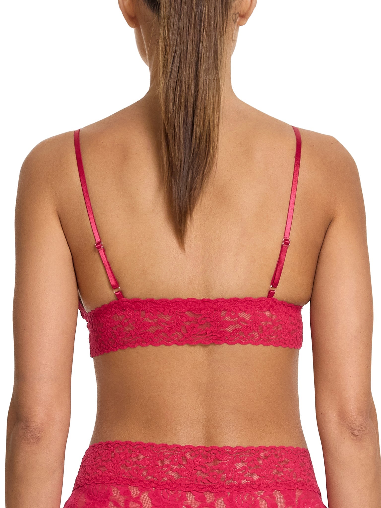 Signature Lace Padded Triangle Bralette Beet Juice Red Sale