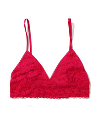 Signature Lace Padded Triangle Bralette Beet Juice Red Sale