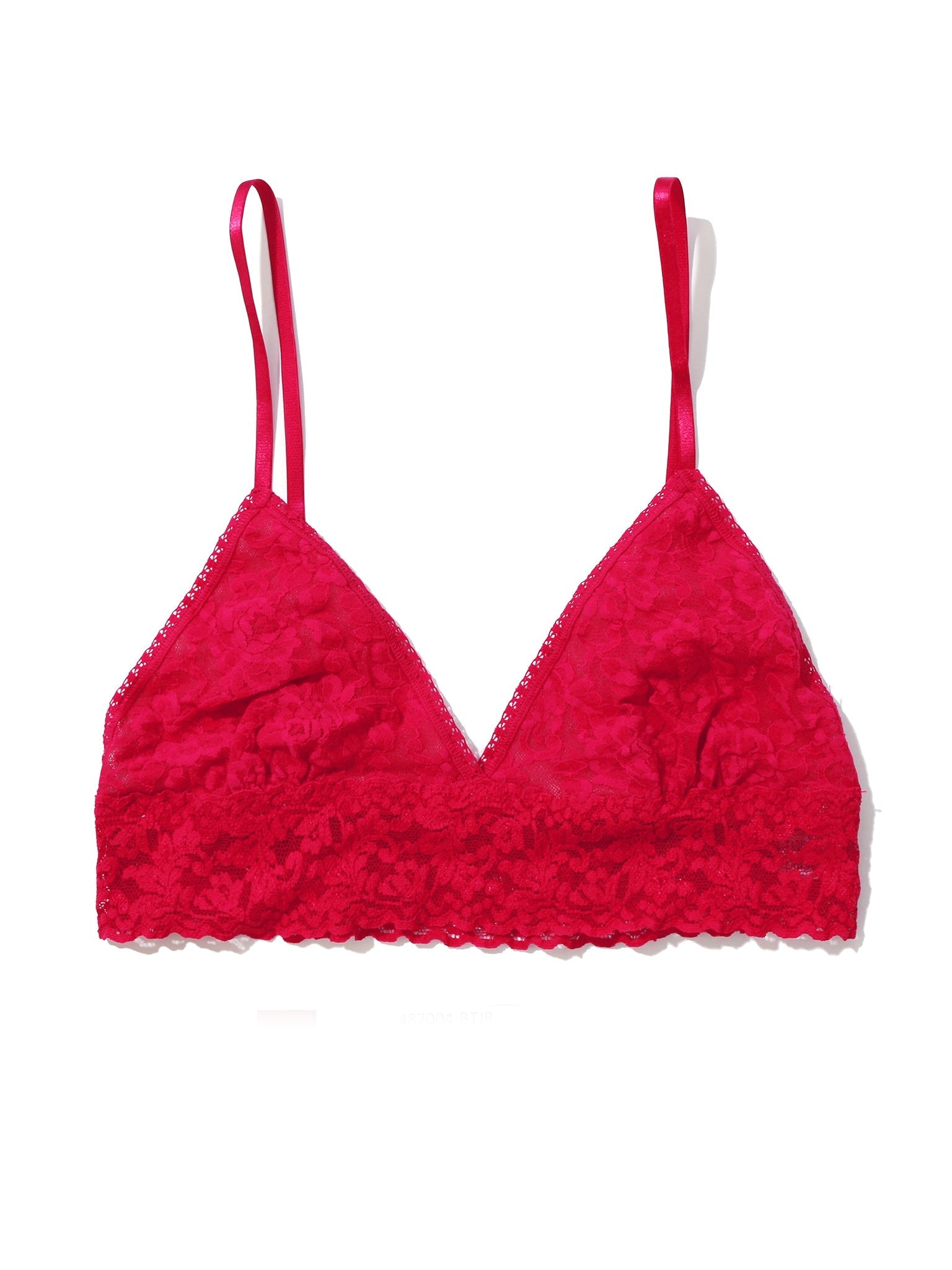 Signature Lace Padded Triangle Bralette Beet Juice Red Sale