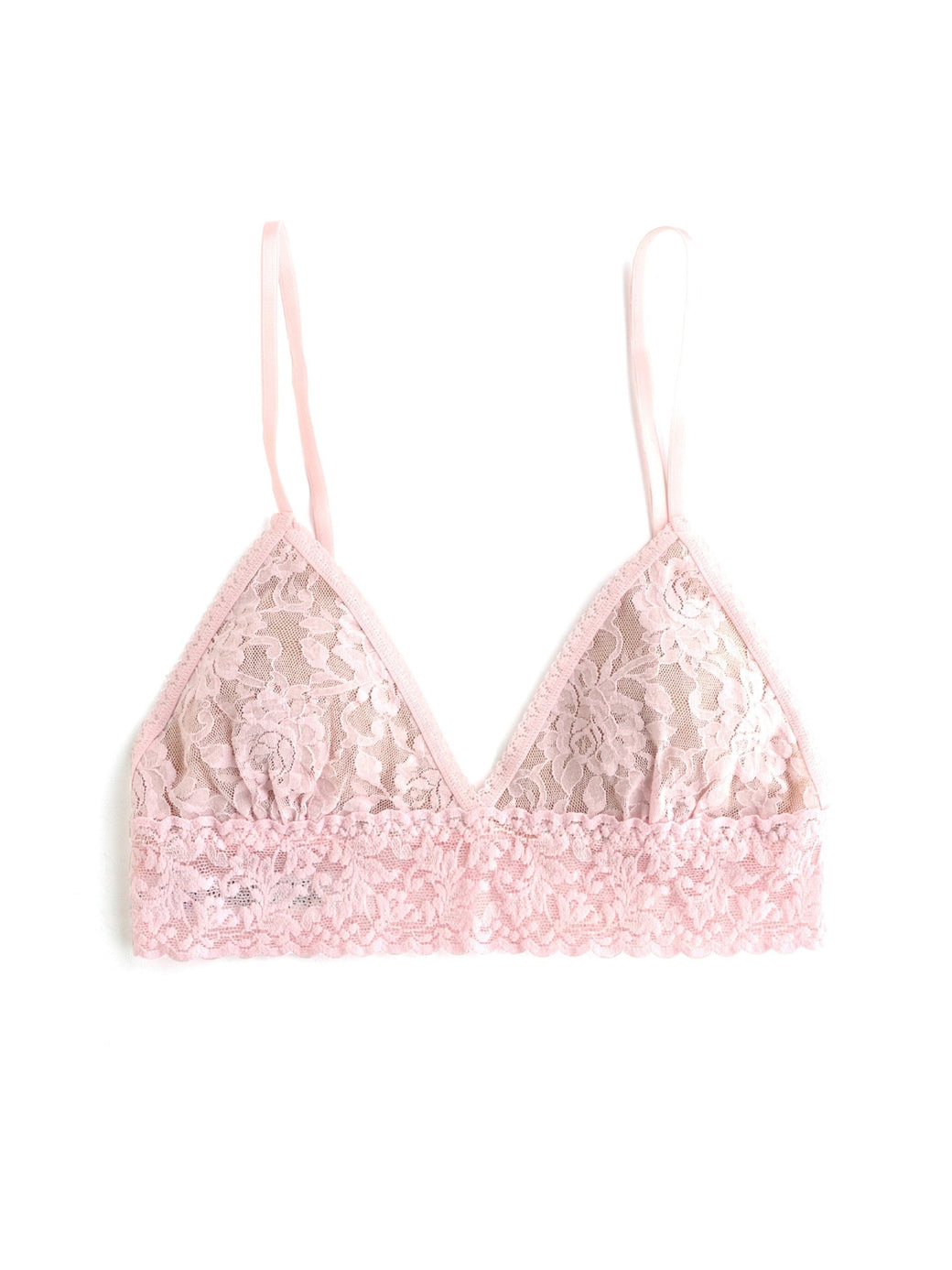 Pink 3Pcs Color Block Lace Bralette Lingerie Set - Sunny Angela