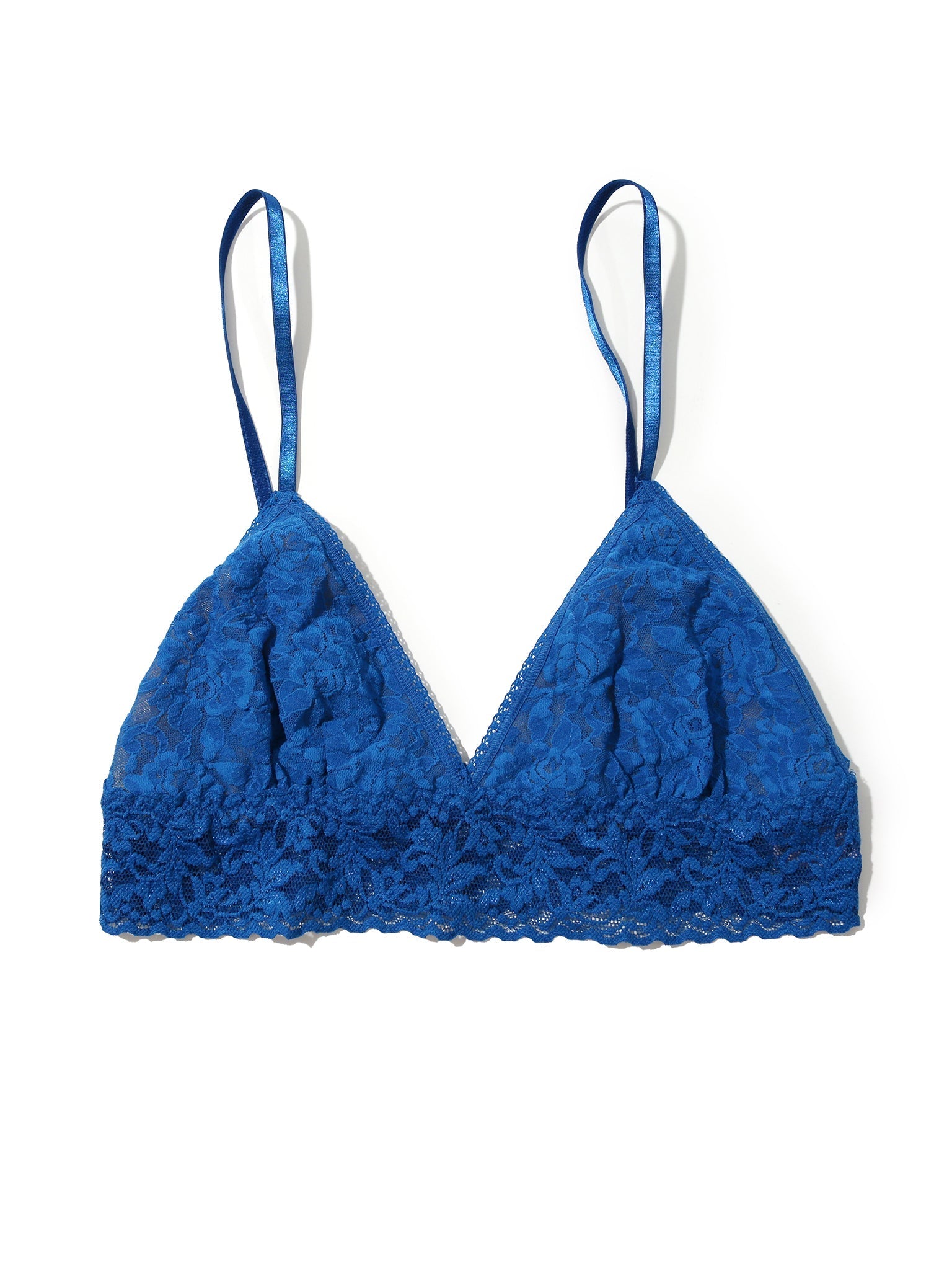 Signature Lace Padded Triangle Bralette Deep Dive Blue Sale