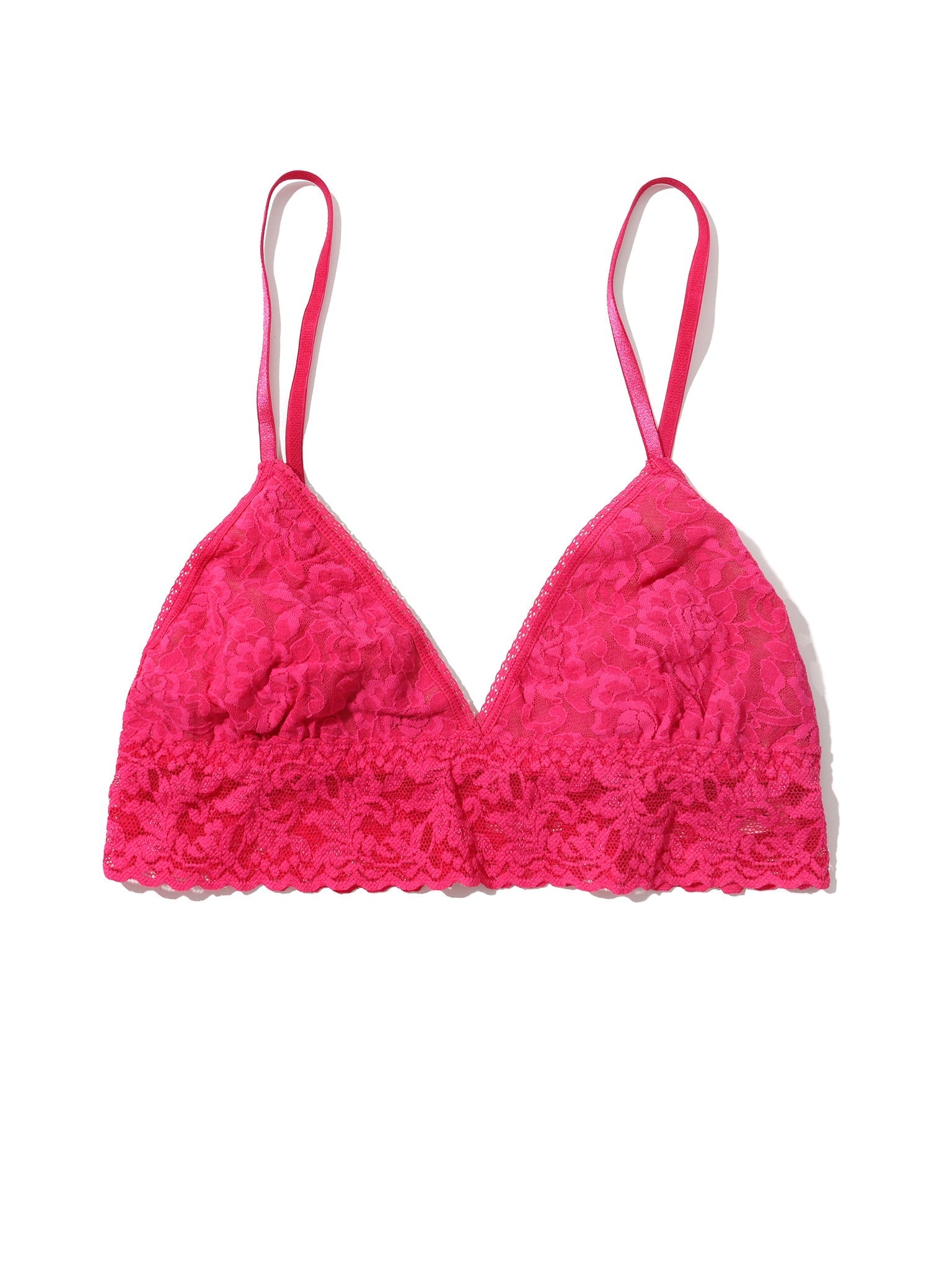 Signature Lace Padded Triangle Bralette Morning Glory Pink Sale