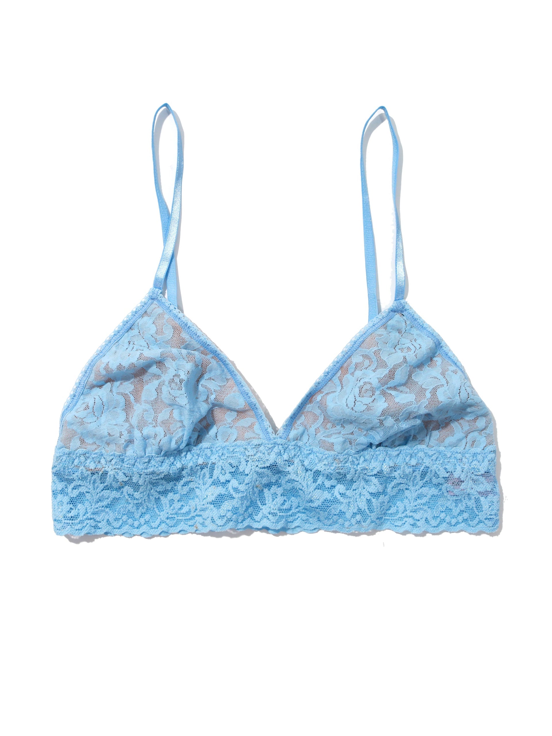 Signature Lace Padded Triangle Bralette Partly Cloudy Blue | Hanky Panky