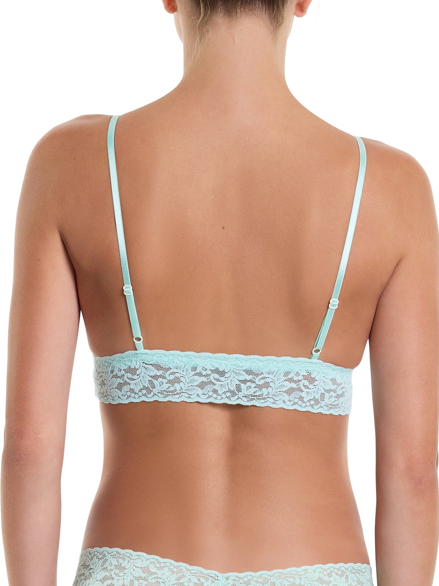 Signature Lace Padded Triangle Bralette Pistachio