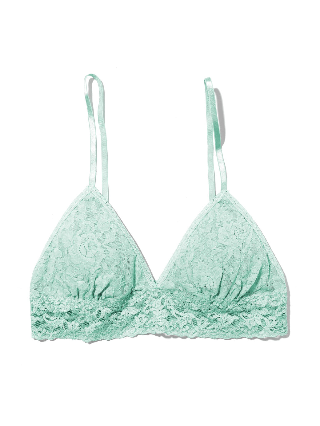 Signature Lace Padded Triangle Bralette Pistachio