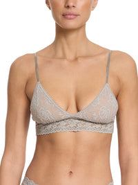 Signature Lace Padded Triangle Bralette Sleep In Grey