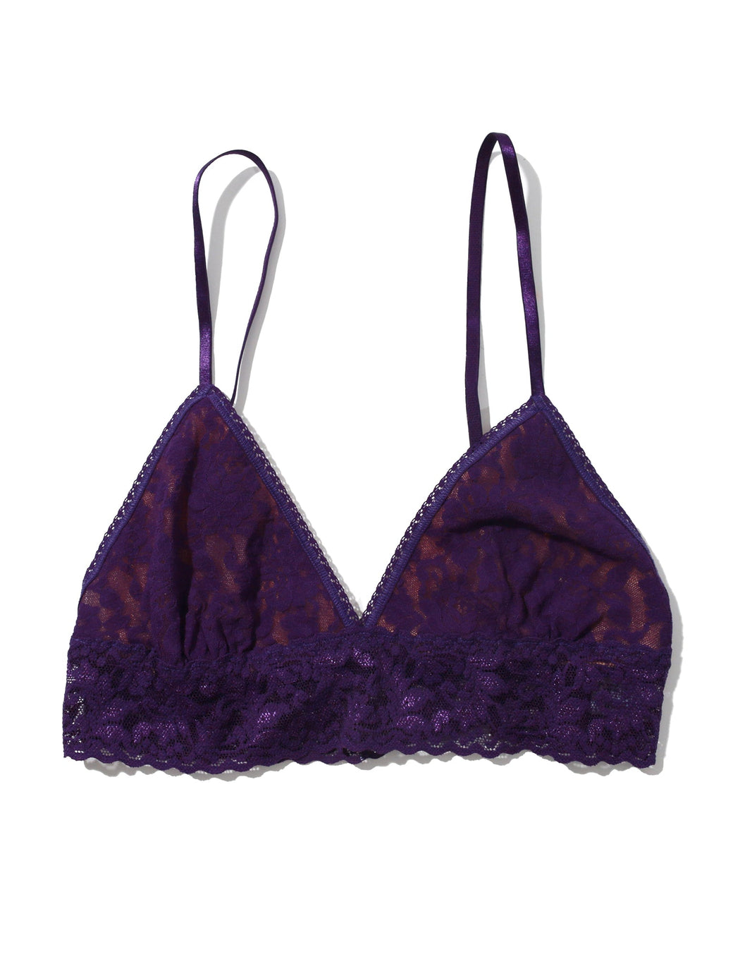 Signature Lace Padded Triangle Bralette Snow Day Purple