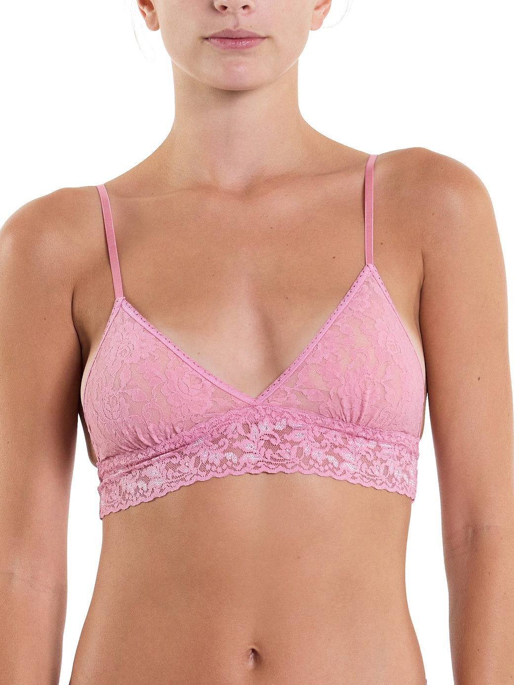 Signature Lace Padded Triangle Bralette Tea Cake Pink