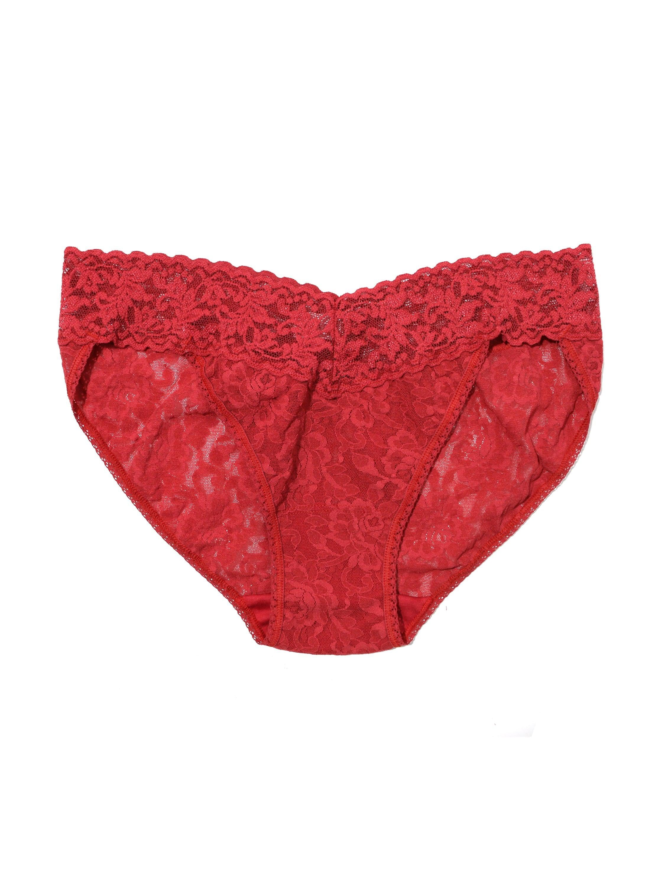 Signature Lace Original Rise Thong Red