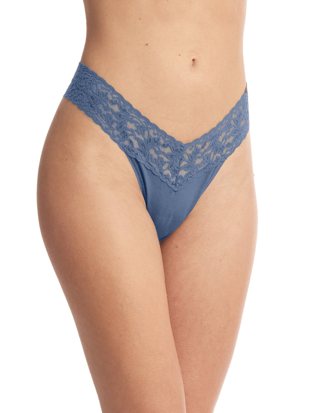 Supima® Cotton Low Rise Thong Washed Indigo Blue