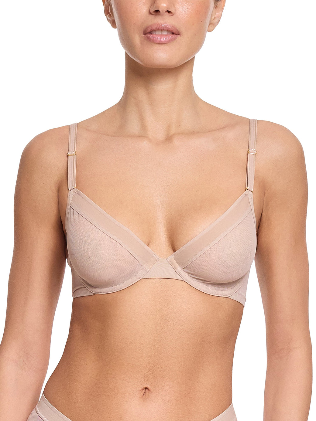 Unlined Mesh Underwire Bra Chai