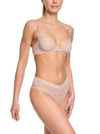 Unlined Mesh Underwire Bra Chai