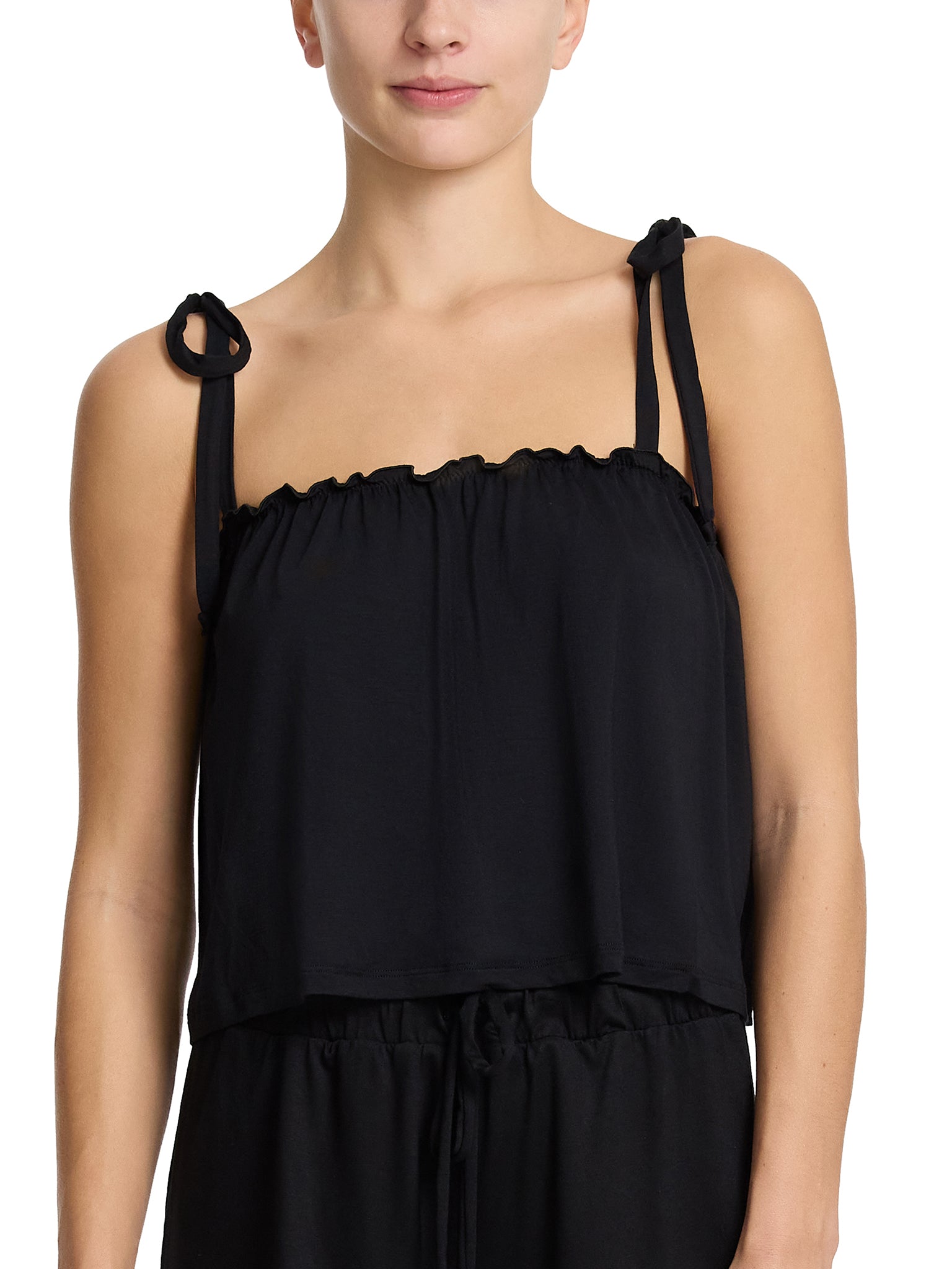 Unwind Ruffle Cami Black