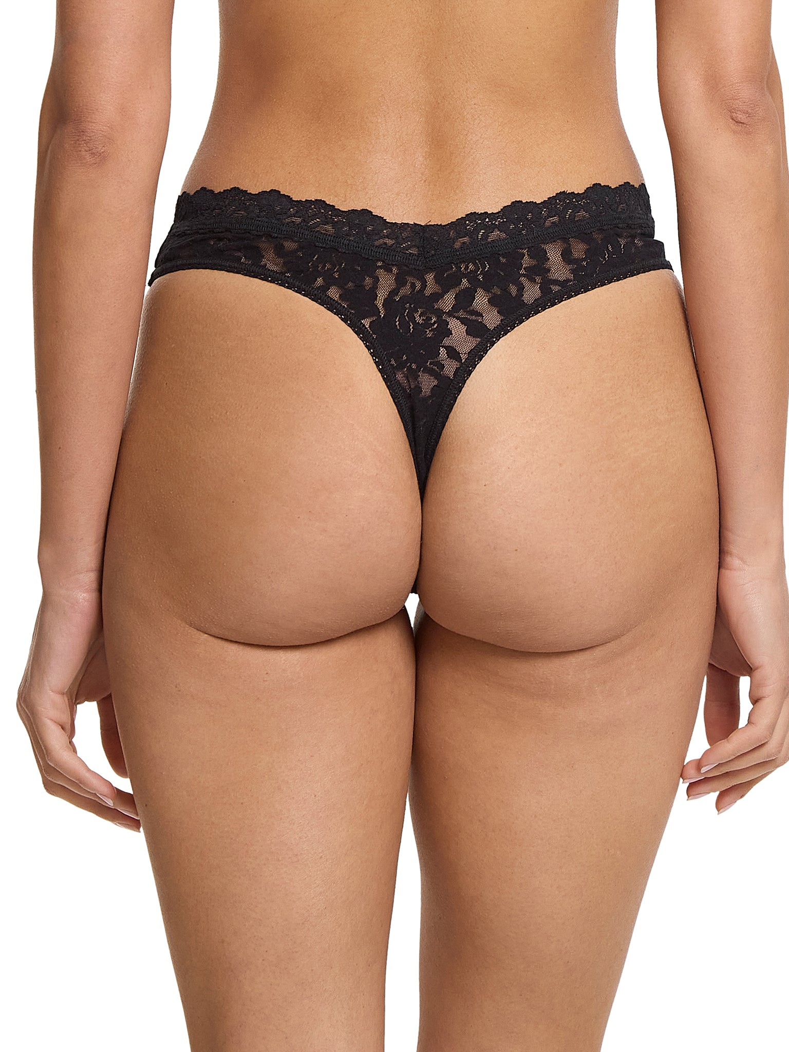 V-Front High Cut Thong Black