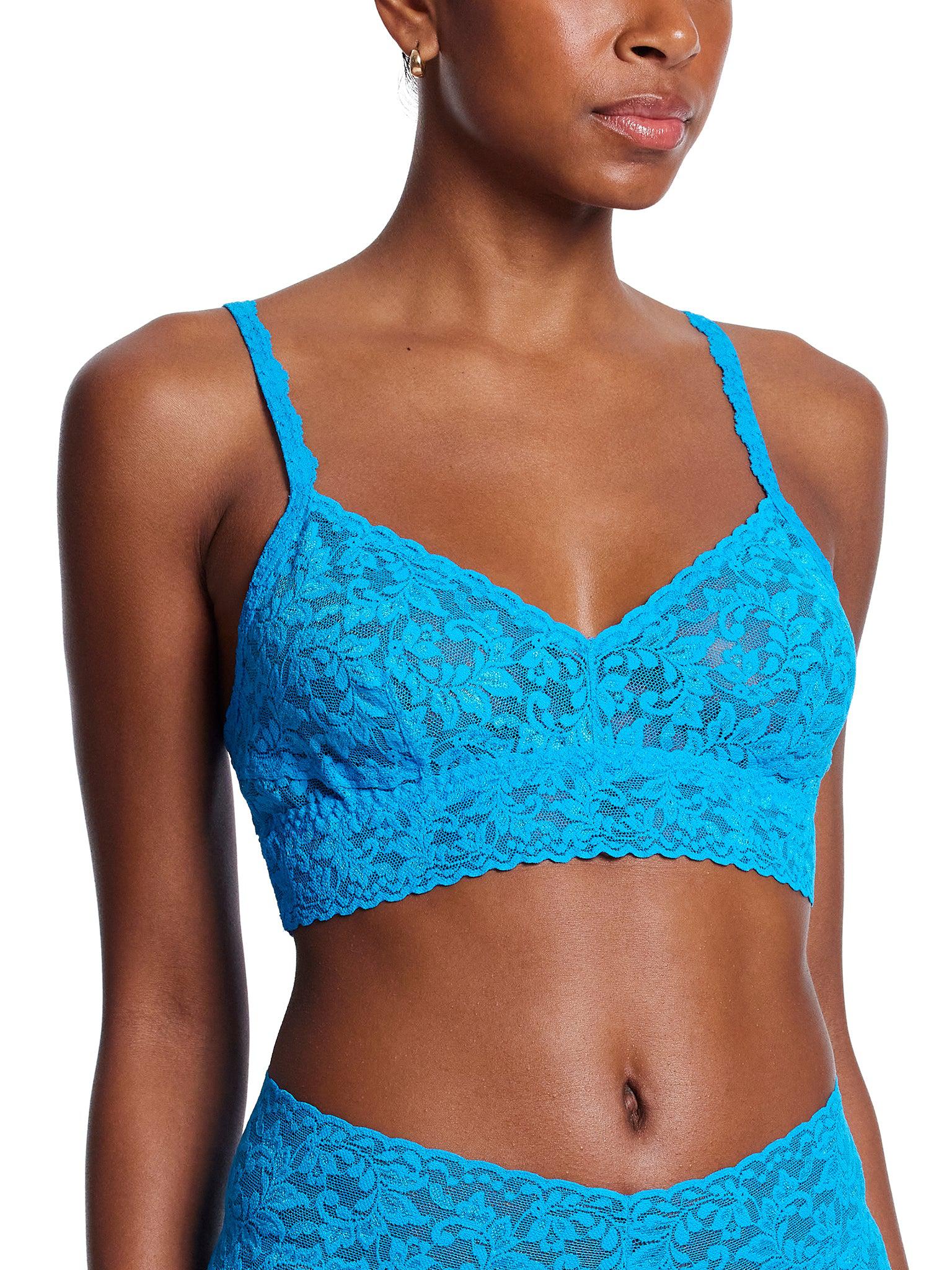 V-Neck Retro Lace Bralette Ocean Eyes Blue Sale