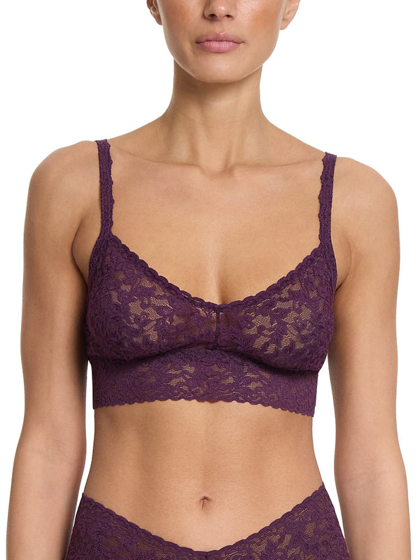 V-Neck Retro Lace Bralette Stone Fruit Purple