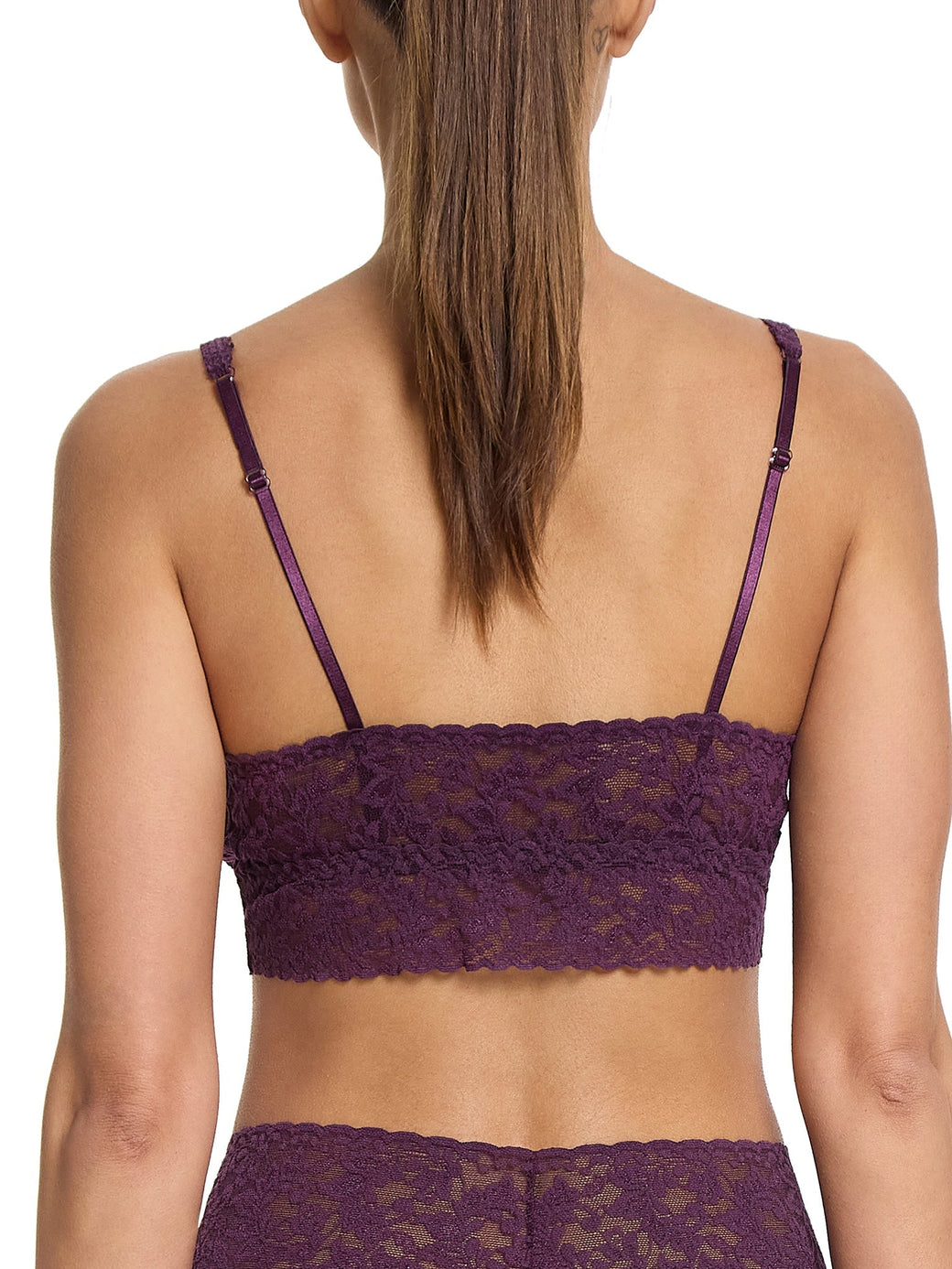 V-Neck Retro Lace Bralette Stone Fruit Purple Sale