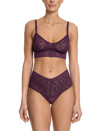 V-Neck Retro Lace Bralette Stone Fruit Purple Sale