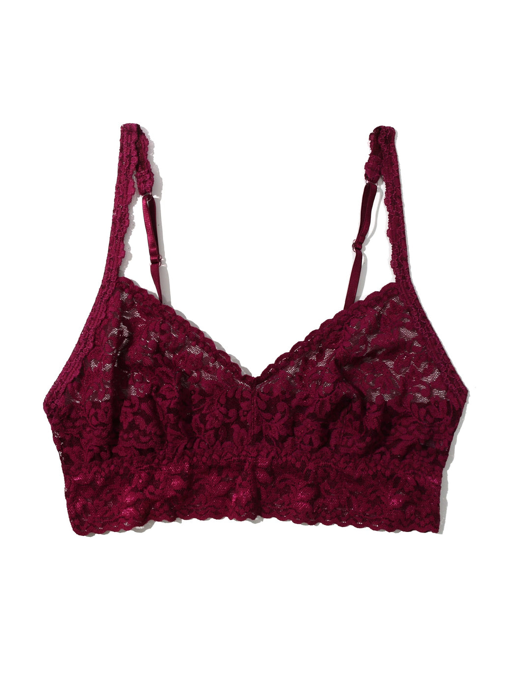 V-Neck Retro Lace Bralette Sugar Plum Red