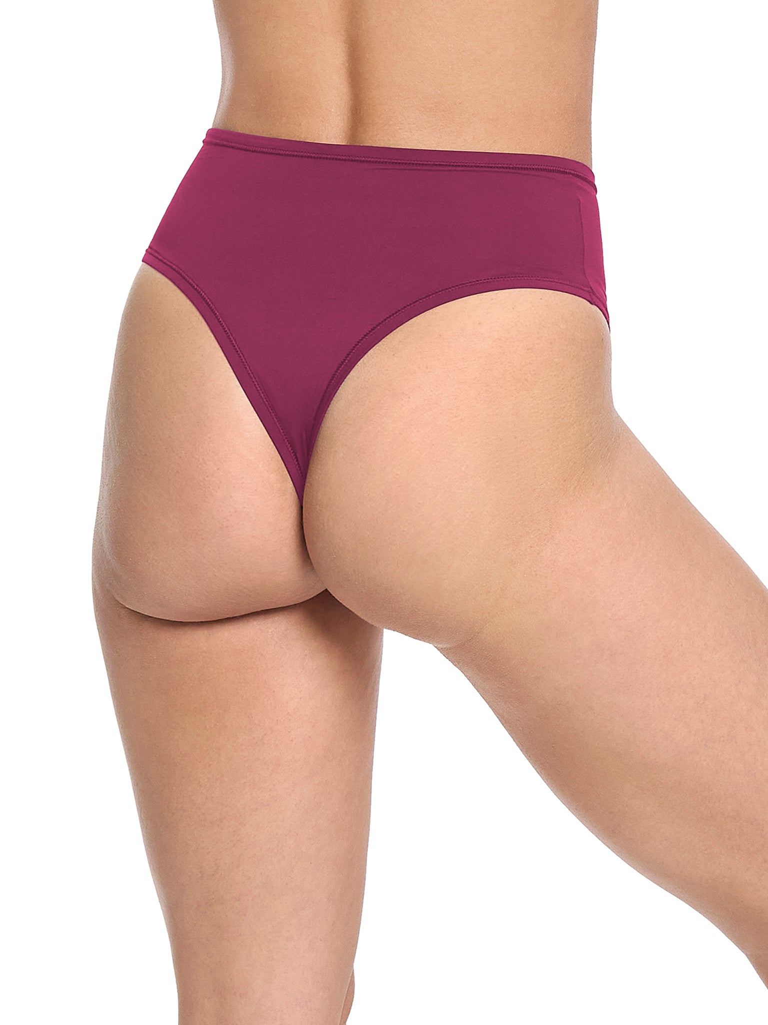 YourFit™ High Rise Thong Mulled Wine Red