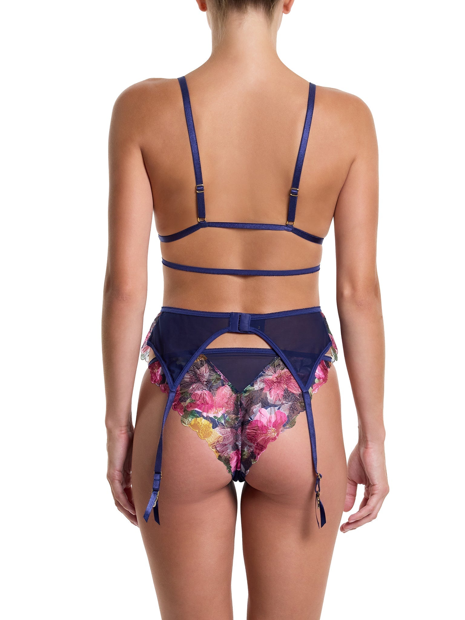 &oh Wildly Blooming Garter Belt Dark Sky Blue