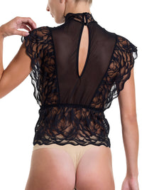 &oh™ Dark Romance Lace Mockneck Top Black