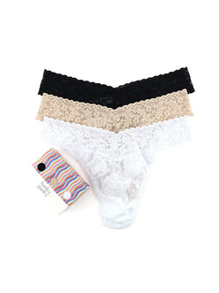 3 Pack Original Rise Thongs-BLACK/WHITE/CHAI-Hanky Panky