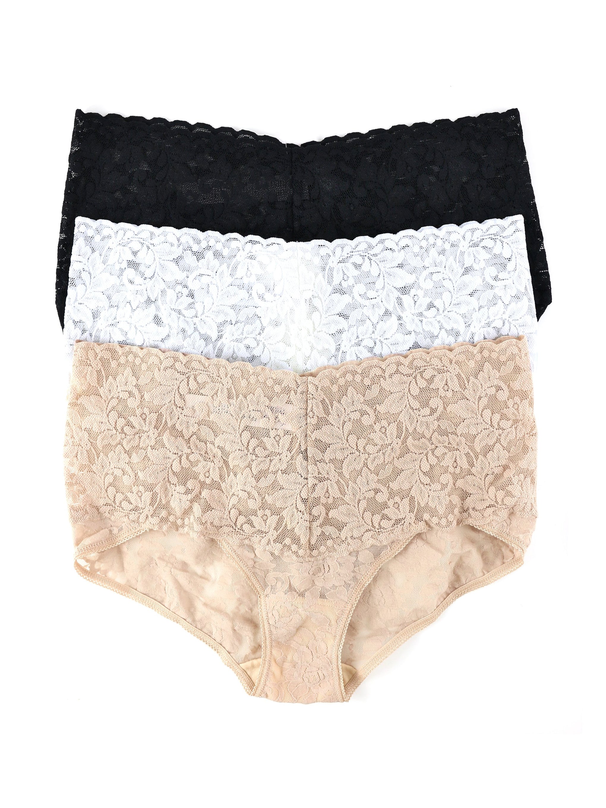 Women's Panties High Waist Briefs Mesh Underwear Retro