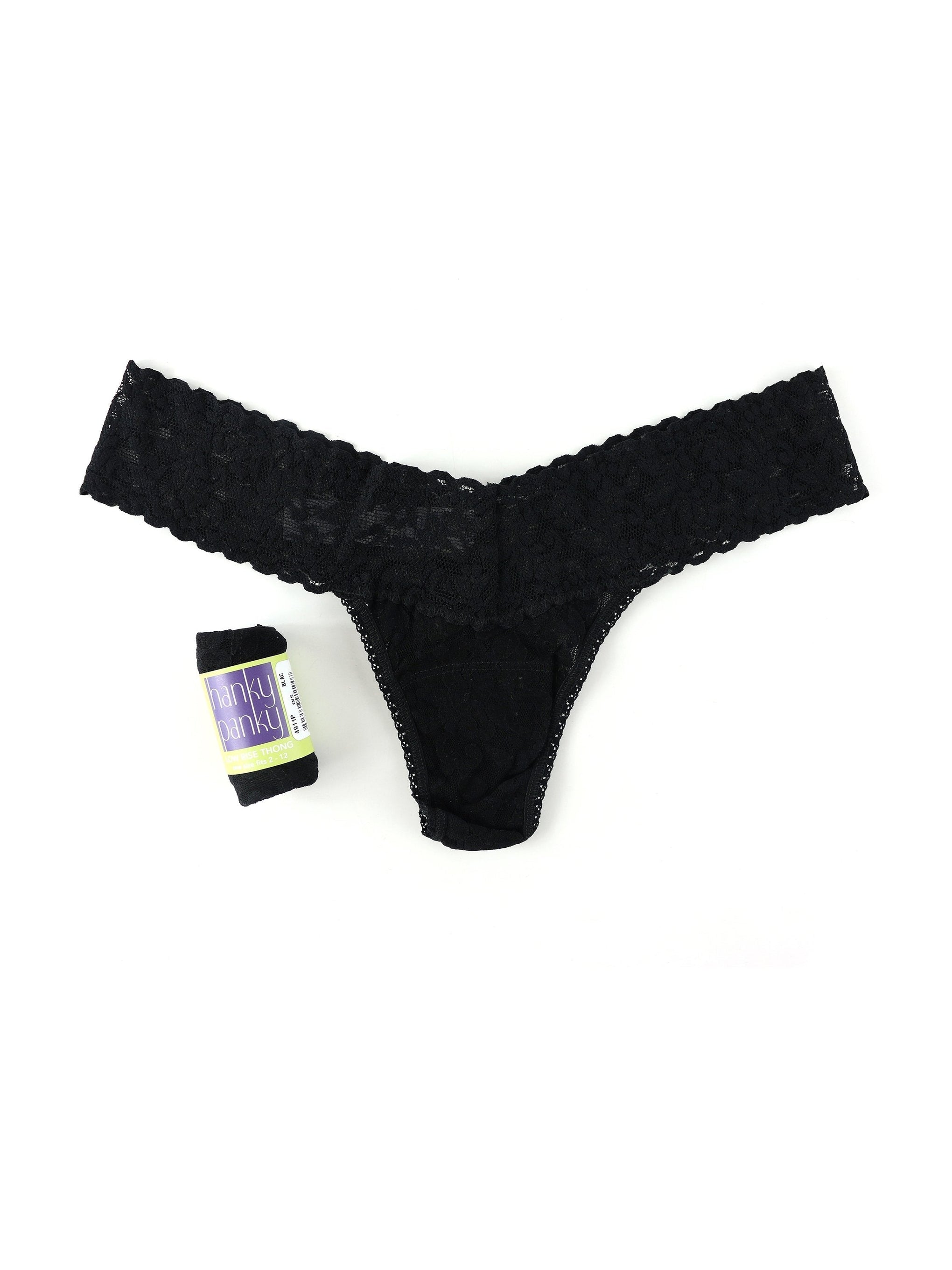 Victoria's Secret V-String Thong Black Lace Panty